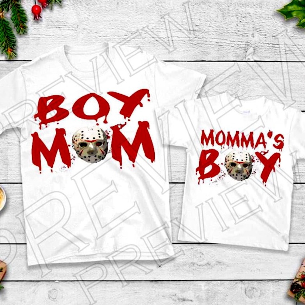 Mom and son Halloween shirts